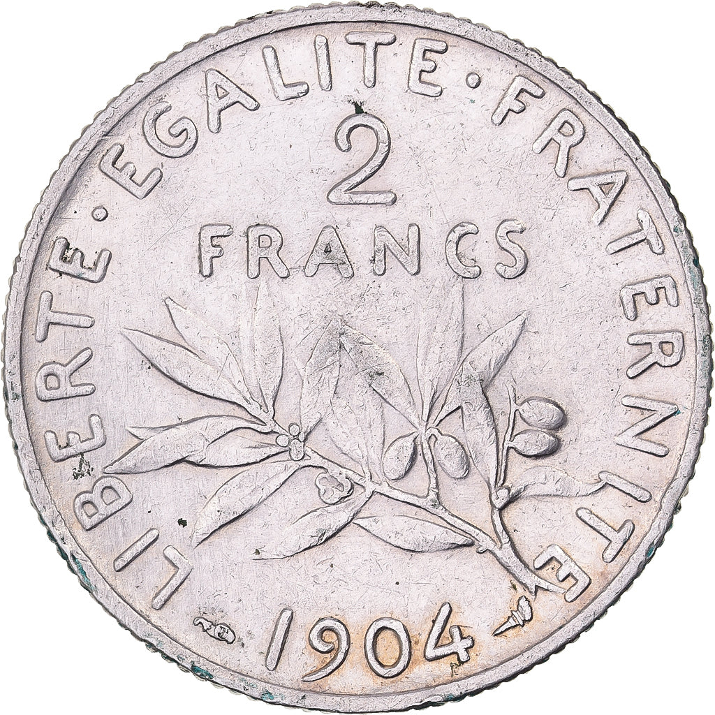 Frankreich, 2 Francs, Semeuse, 1904, Paris, Silber, SS, Gadoury:532, KM:845.1