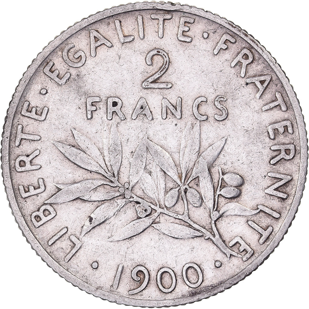 Francia, 2 Francs, Semeuse, 1900, Paris, Rare, Argento, BB, Gadoury:532