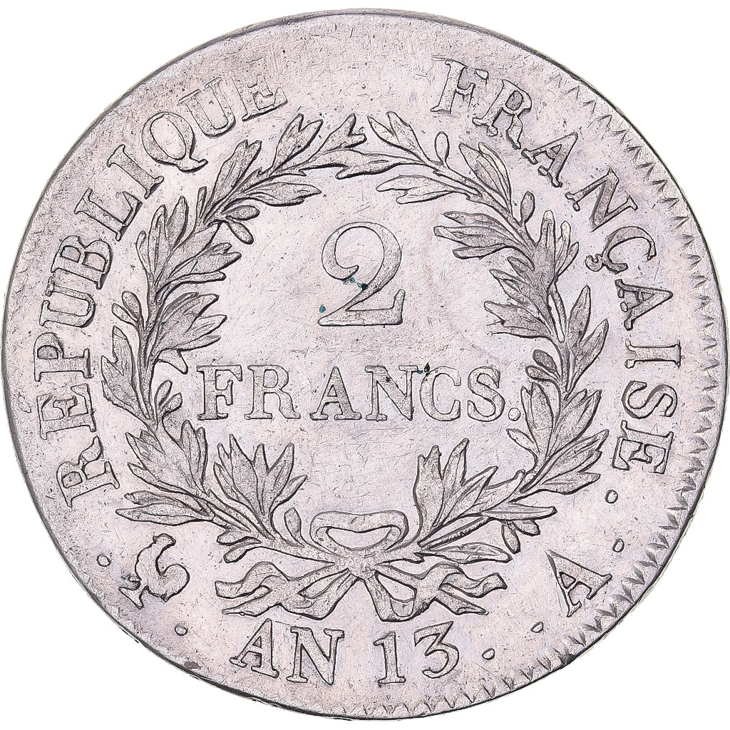France, Napoleon I, 2 Francs, An 13 (1805), Paris, Silver, AU(50-53)