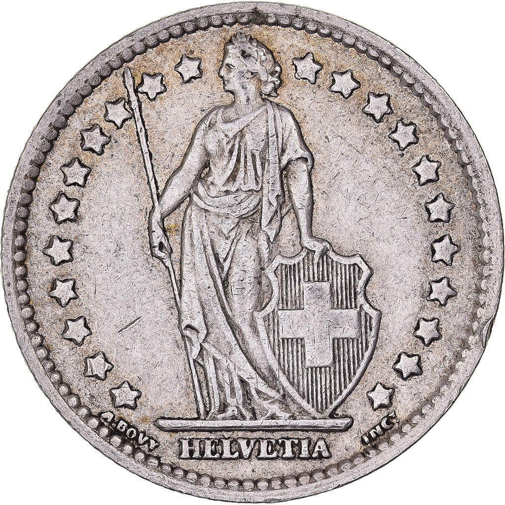 Suiza, Franc, 1944, Bern, Plata, MBC, KM:24