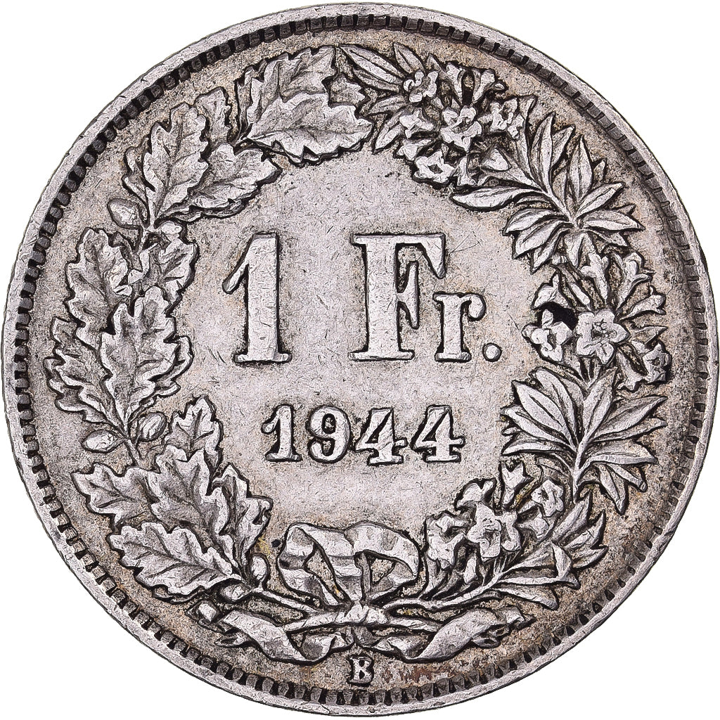 Suiza, Franc, 1944, Bern, Plata, MBC, KM:24