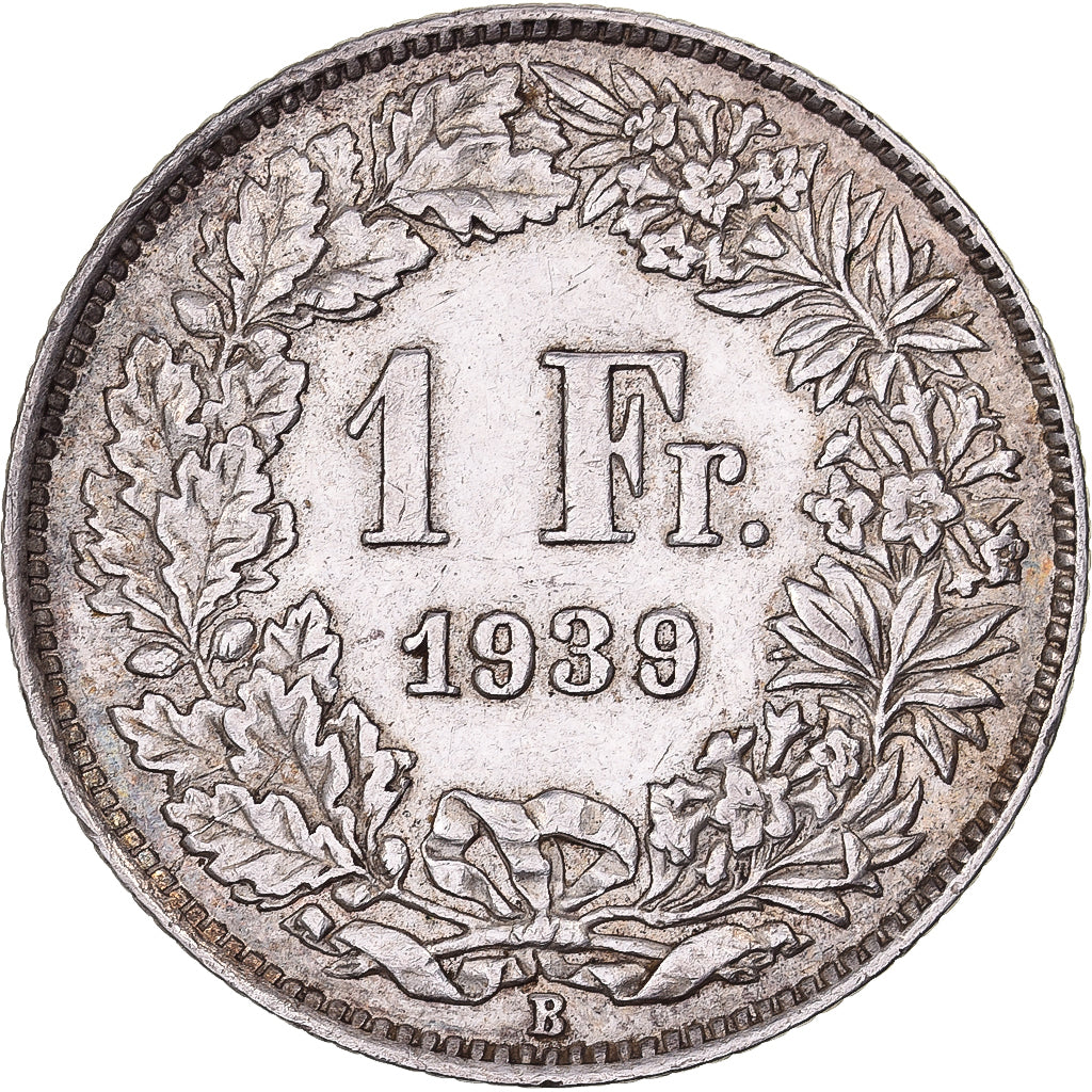 Switzerland, Franc, 1939, Bern, Silver, AU(50-53), KM:24