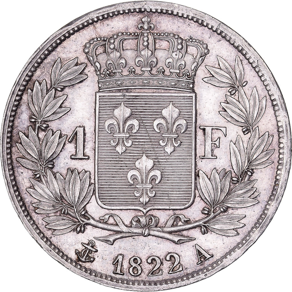 Frankrijk, Louis XVIII, Franc, 1822, Paris, Zilver, PR, Gadoury:449, KM:709.1
