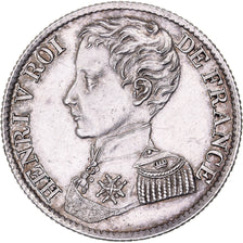 France, HENRI V Prétendant, 1 Franc, 1831, Silver, AU(55-58), Gadoury:451
