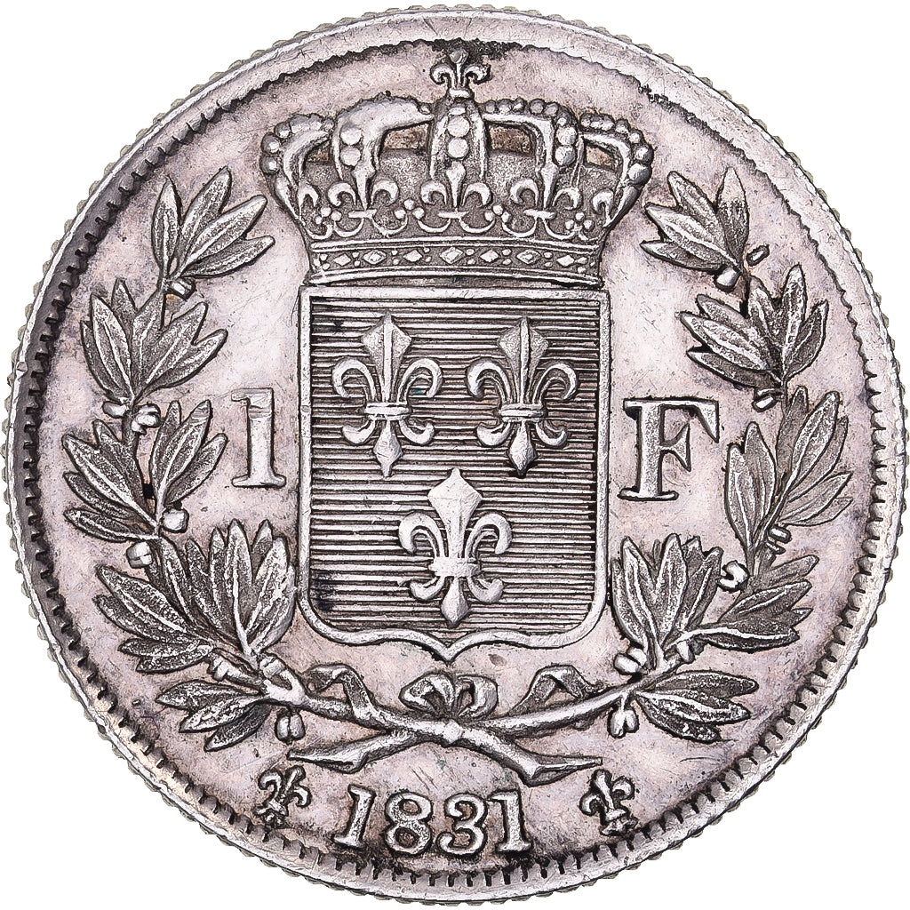 France, HENRI V Prétendant, 1 Franc, 1831, Silver, AU(55-58), Gadoury:451