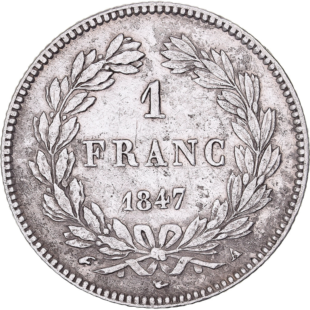 France, Louis Philippe I, Franc, 1847, Paris, Silver, VF(30-35), Gadoury:453
