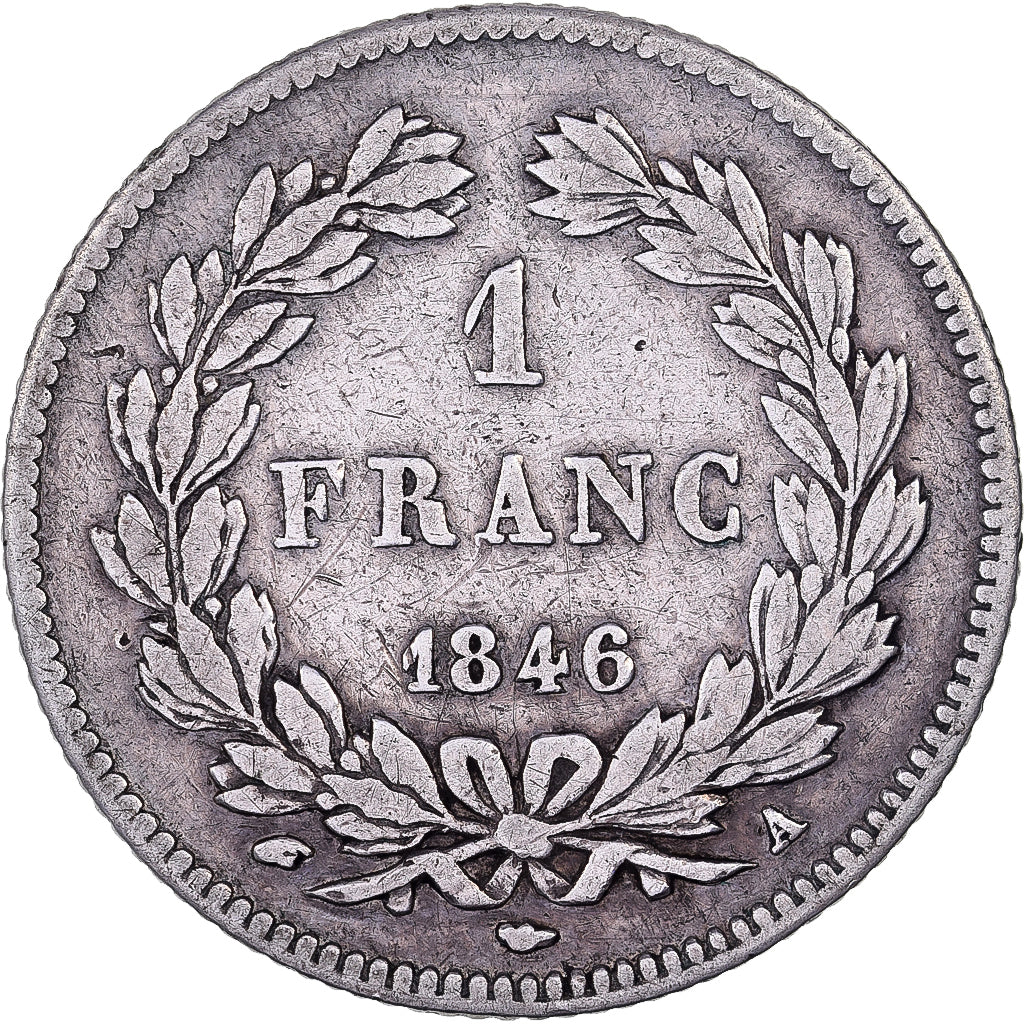 France, Louis Philippe I, Franc, 1846, Paris, Silver, VF(30-35), Gadoury:453