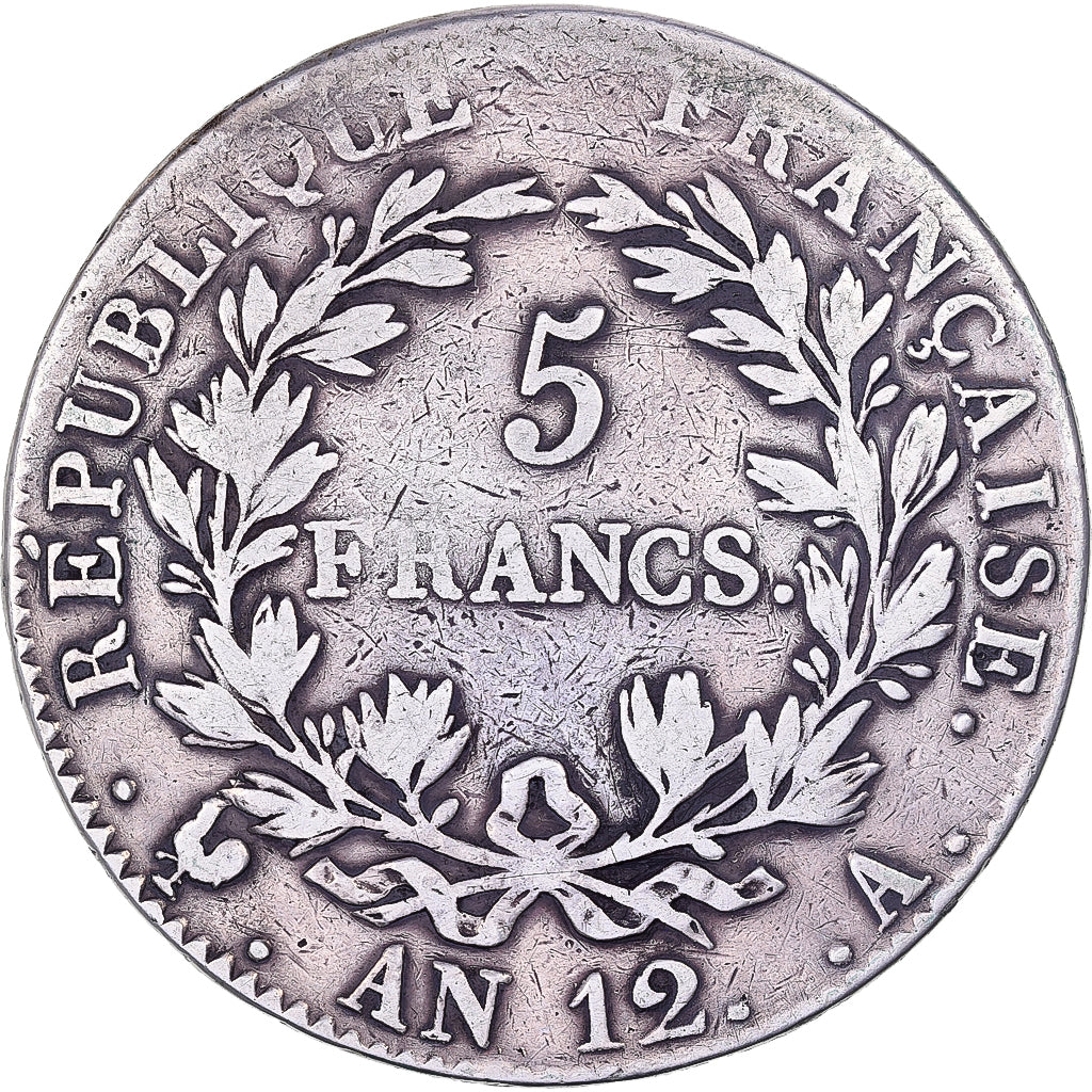 France, Napoleon I, 5 Francs, An 12 (1804), Paris, Silver, VF(20-25)