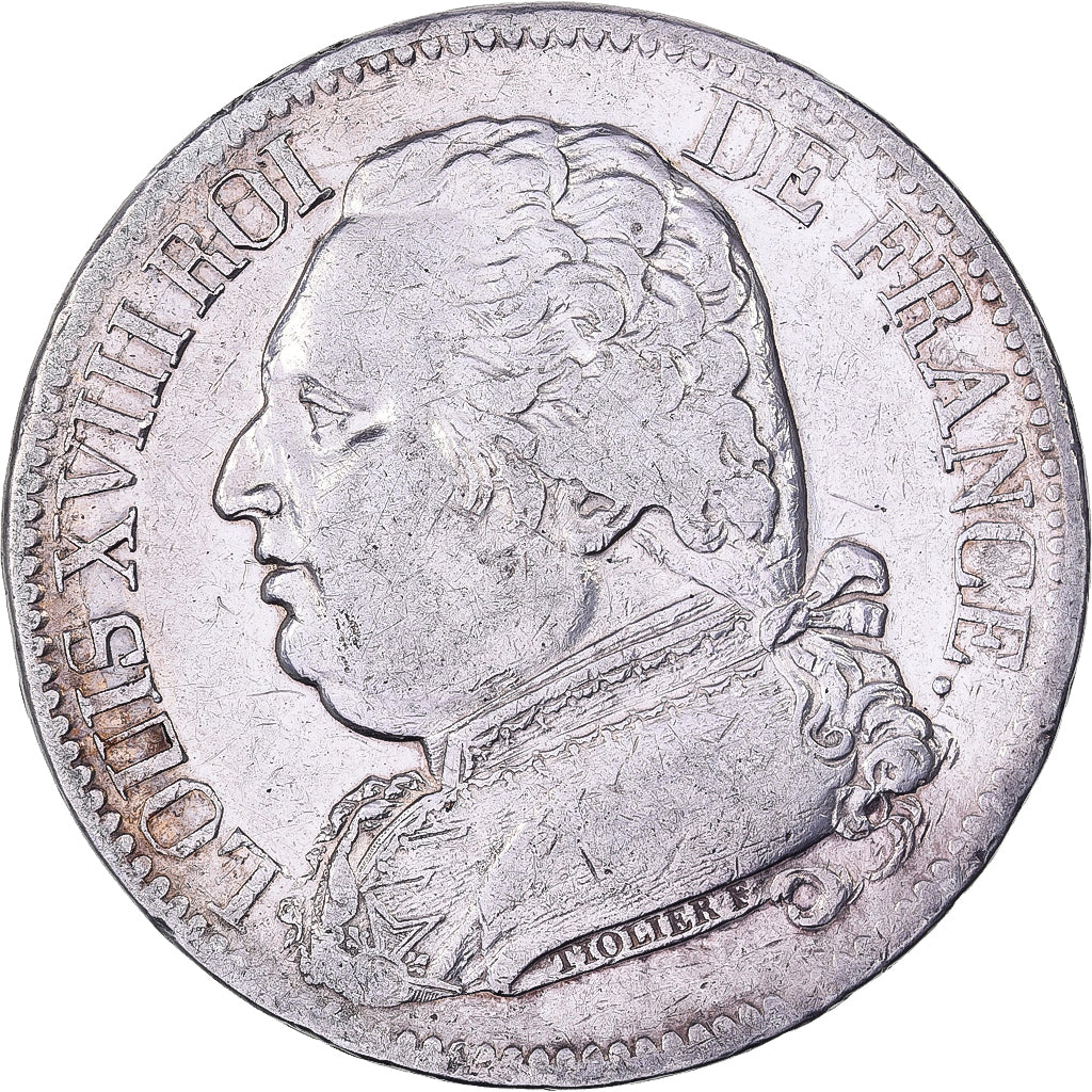 Francia, Louis XVIII, 5 Francs, 1814, Bayonne, Argento, BB, Gadoury:591