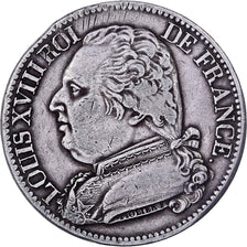 Frankrijk, Louis XVIII, 5 Francs, 1814, Limoges, Zilver, FR+, Gadoury:591