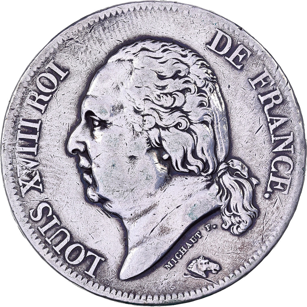 France, Louis XVIII, 5 Francs, 1816, Paris, Argent, TB+, Gadoury:614, KM:711.1