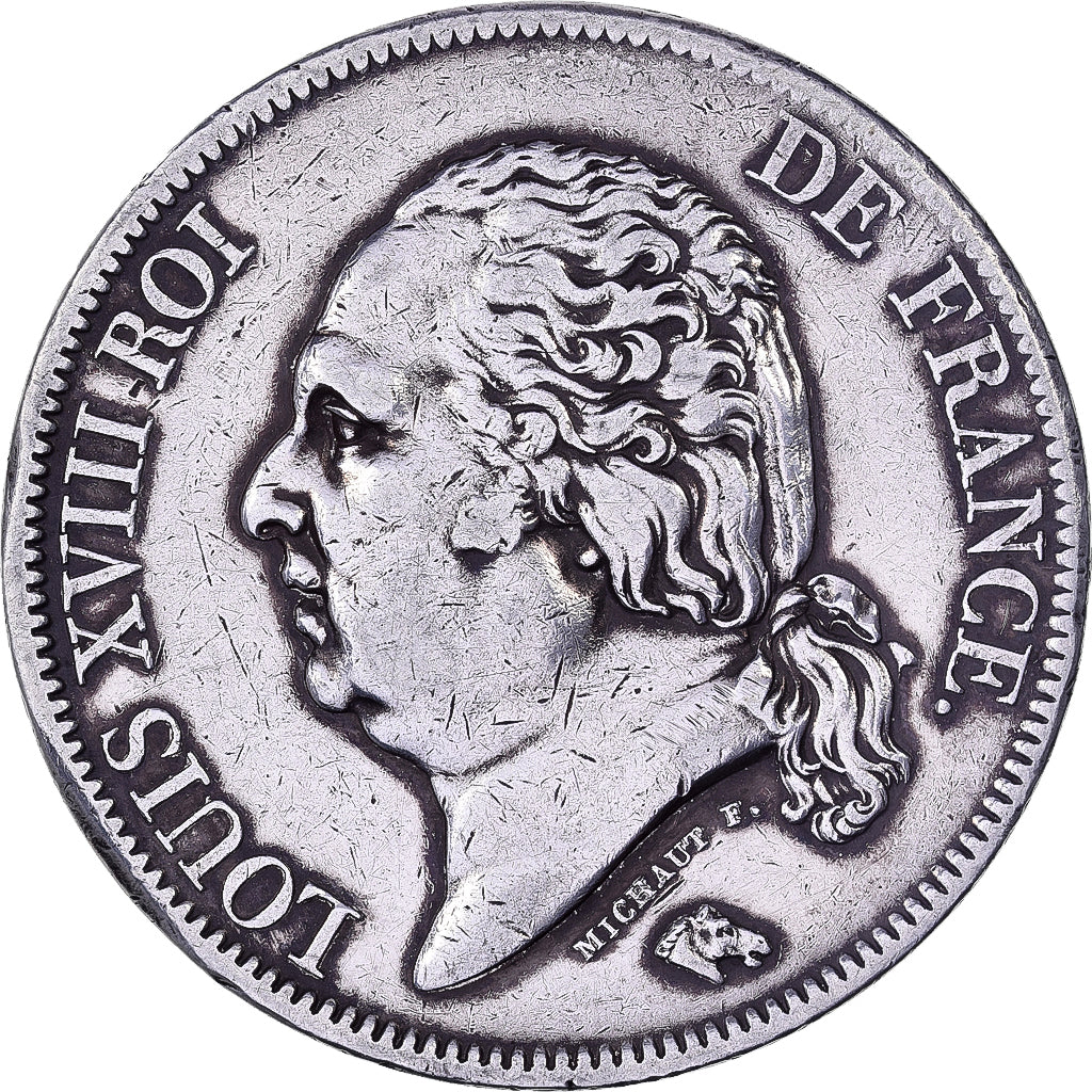 France, Louis XVIII, 5 Francs, 1820, Paris, Argent, TB+, Gadoury:614, KM:711.1