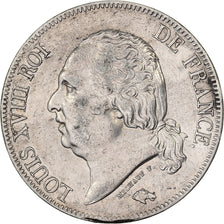 Francia, Louis XVIII, 5 Francs, 1824, Lille, Argento, BB, Gadoury:614, KM:711.13
