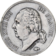 Frankrijk, Louis XVIII, 5 Francs, 1824, Bayonne, Zilver, ZF, Gadoury:614