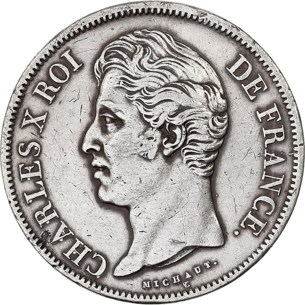 France, Charles X, 5 Francs, 1828, Paris, Silver, EF(40-45), Gadoury:644