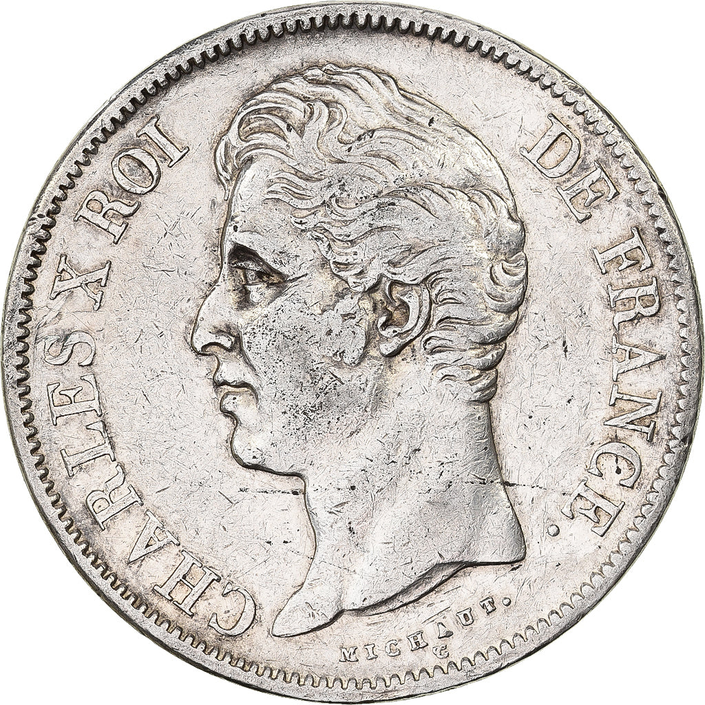 France, Charles X, 5 Francs, 1829, Paris, Silver, EF(40-45), Gadoury:644