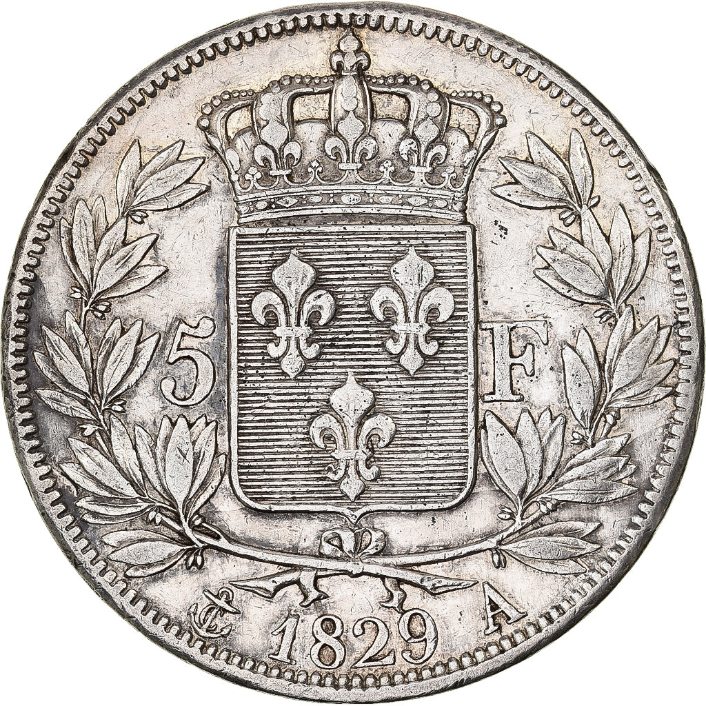 France, Charles X, 5 Francs, 1829, Paris, Silver, EF(40-45), Gadoury:644