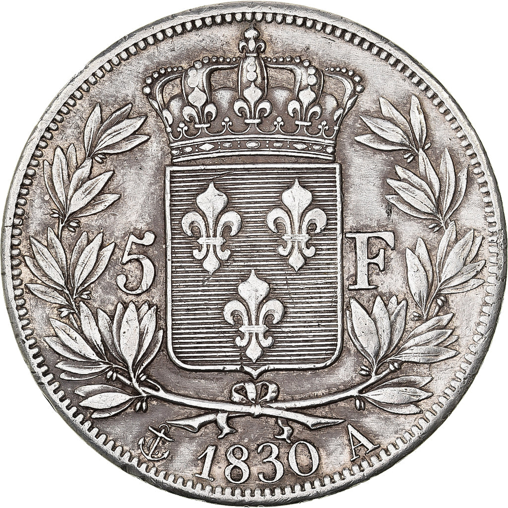 France, Charles X, 5 Francs, 1830, Paris, Silver, EF(40-45), Gadoury:644