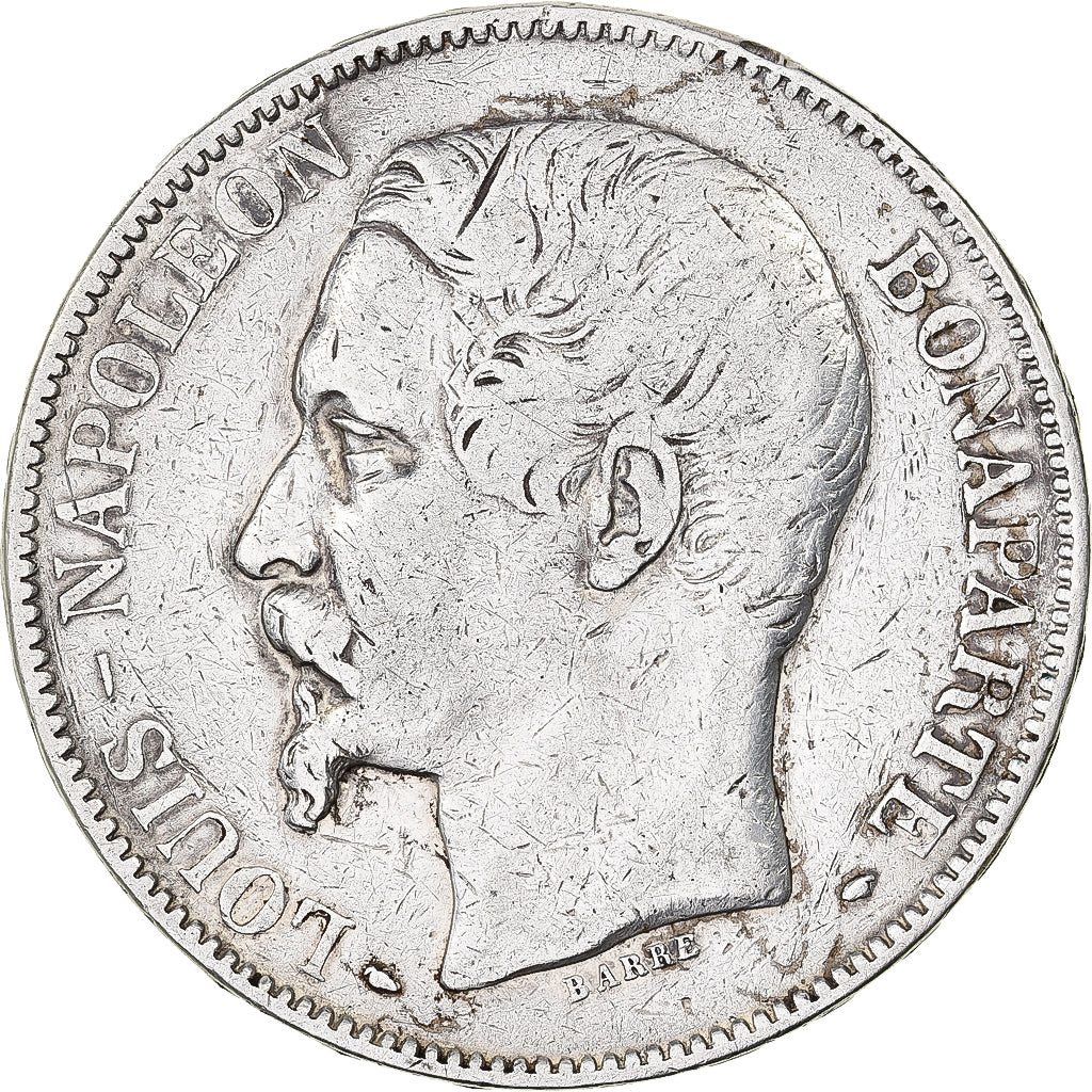 France, Louis-Napoléon Bonaparte, 5 Francs, 1852, Paris, Silver, VF(30-35)