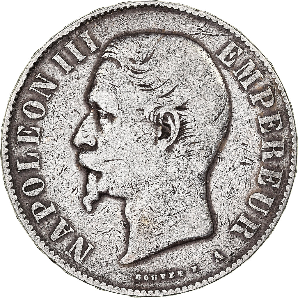 Francja, Napoleon III, 5 Francs, 1856, Paris, Srebro, VF(20-25), Gadoury:734