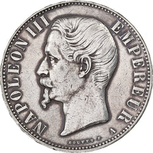 France, Napoleon III, 5 Francs, 1855, Paris, main ancre, Silver, EF(40-45)