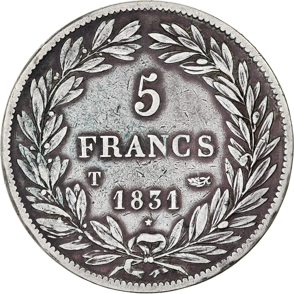 France, Louis Philippe I, 5 Francs, 1831, Nantes, Silver, VF(30-35)