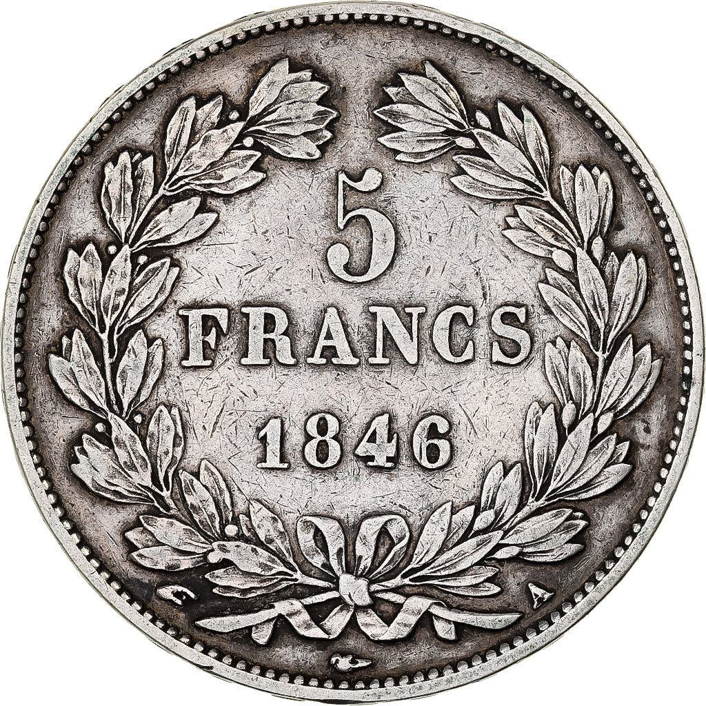 France, Louis Philippe I, 5 Francs, 1846, Paris, Silver, EF(40-45)