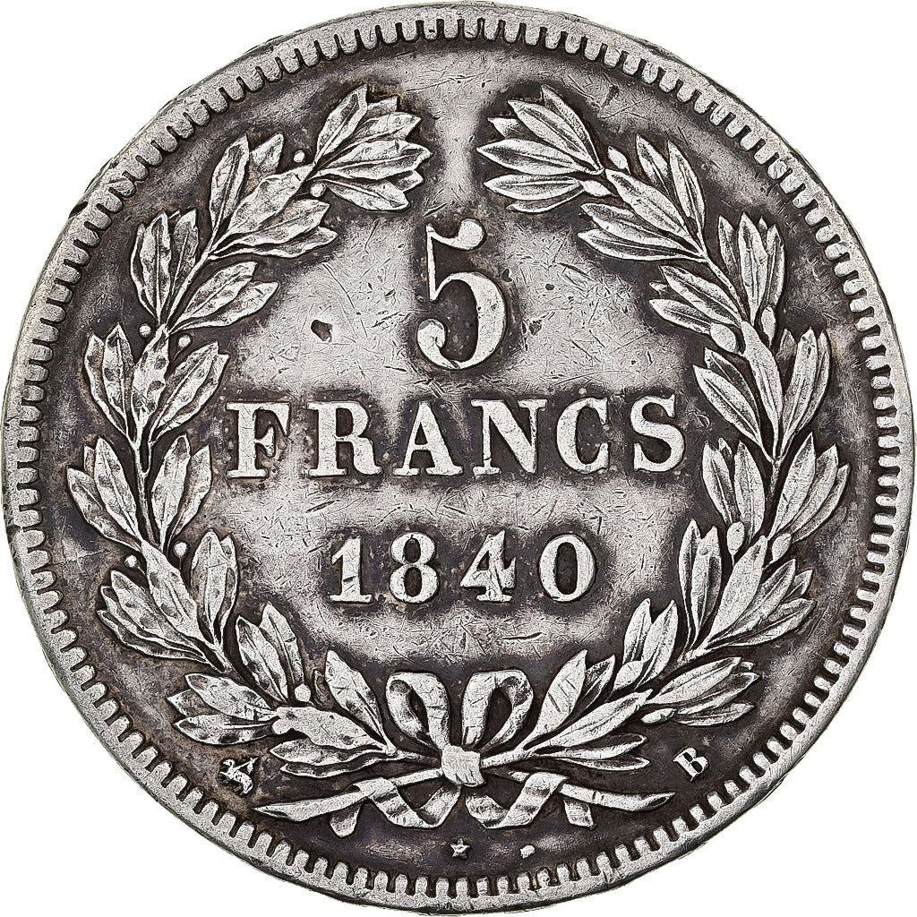 France, Louis Philippe I, 5 Francs, 1840, Rouen, Silver, EF(40-45), Gadoury:678