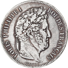 France, Louis Philippe I, 5 Francs, 1833, Lille, Silver, EF(40-45), Gadoury:678