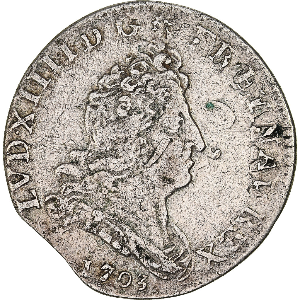 France, Louis XIV, 5 Sols, 1/16 ECU, 5 Sols aux insignes, 1703, Paris