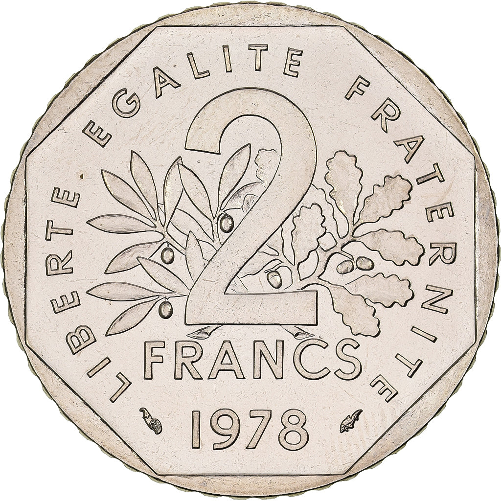 France, 2 Francs, 1978, Paris, ESSAI, Nickel, MS(65-70), Gadoury:547, KM:E119