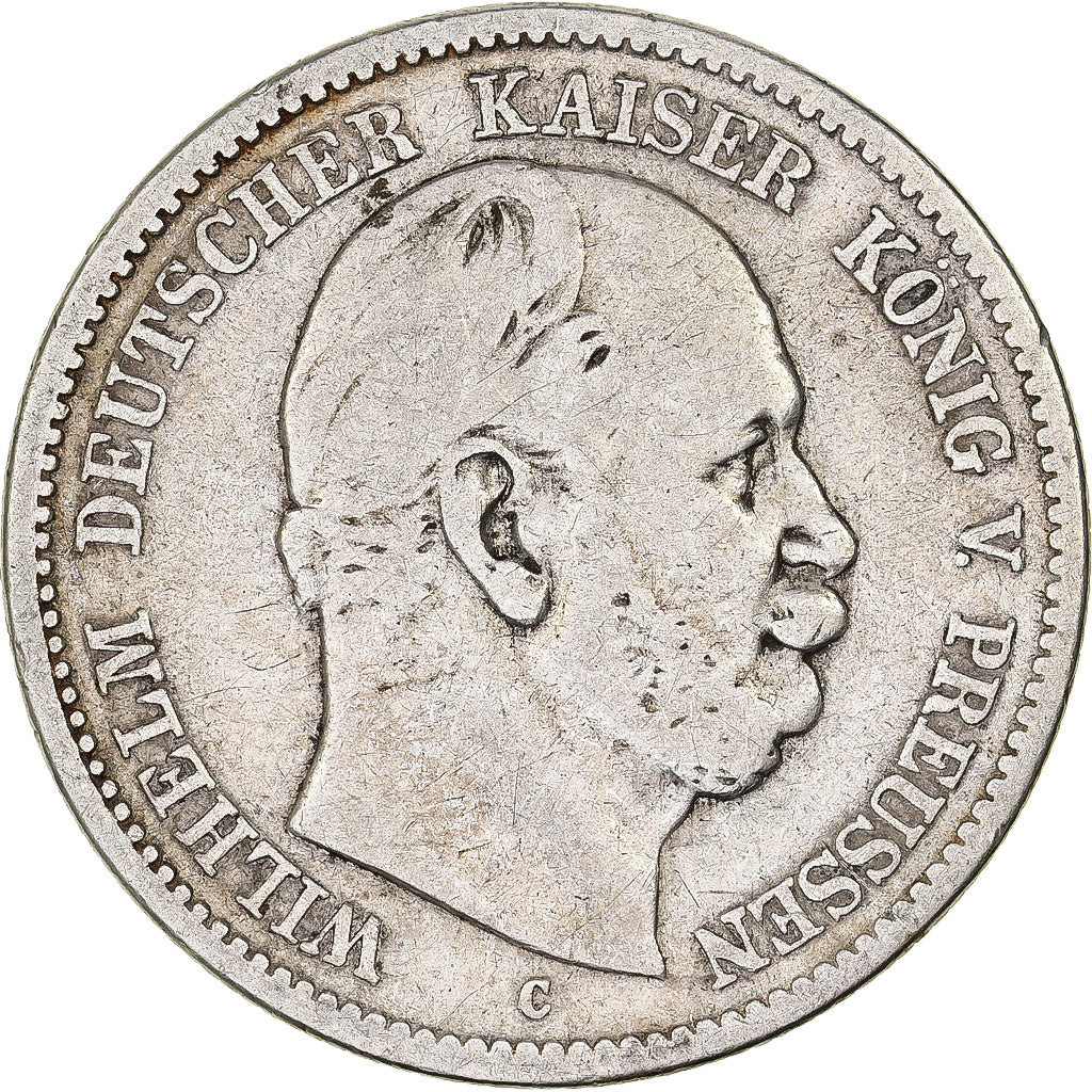 Estados Alemães, PRUSSIA, Wilhelm I, 2 Mark, 1876, Cleves, Prata, VF(30-35)