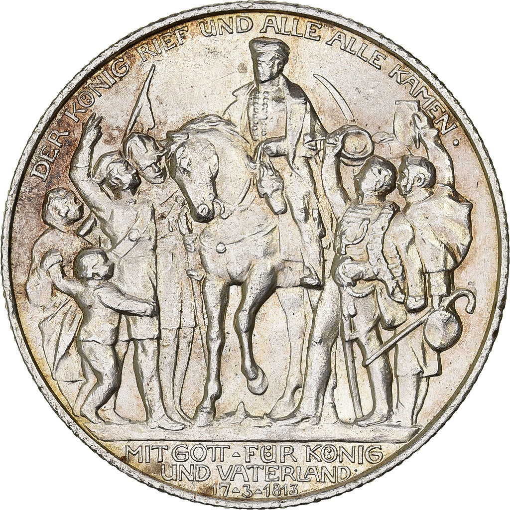 German States, PRUSSIA, Wilhelm II, 2 Mark, 1913, Berlin, Silver, AU(55-58)