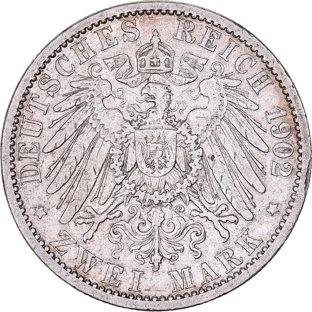 German States, PRUSSIA, Wilhelm II, 2 Mark, 1902, Berlin, Silver, AU(50-53)