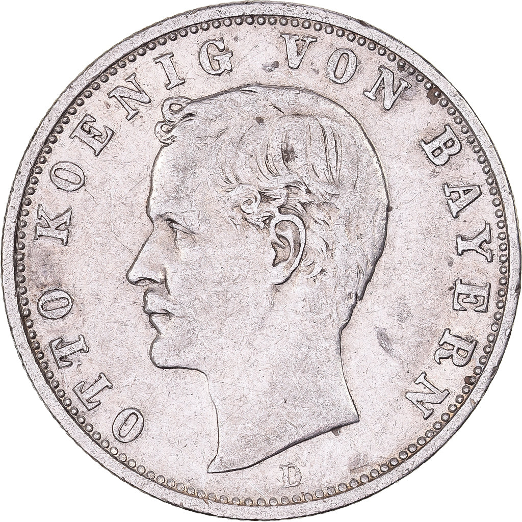 Estados Alemães, BAVARIA, Otto, 2 Mark, 1902, Munich, Prata, AU(50-53), KM:913