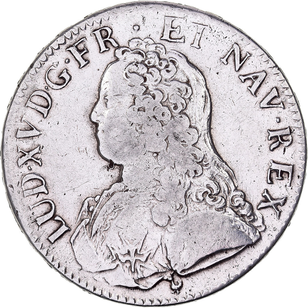 France, Louis XV, Ecu, Écu aux branches d'olivier, 1726, Montpellier, Silver