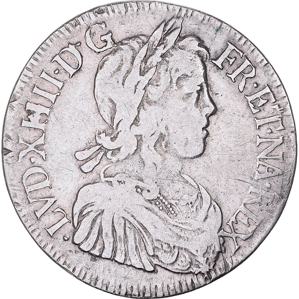 France, Louis XIV, Ecu, Écu à la mèche longue, 1649, Bordeaux, Silver