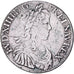 France, Louis XIV, Ecu, Écu à la mèche longue, 1651, Rouen, Silver