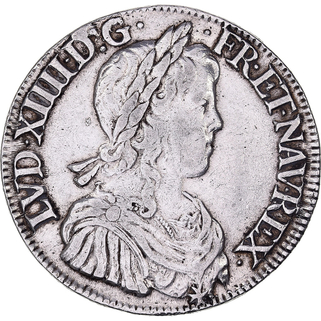 France, Louis XIV, Ecu, Écu à la mèche longue, 1652, Rouen, Silver