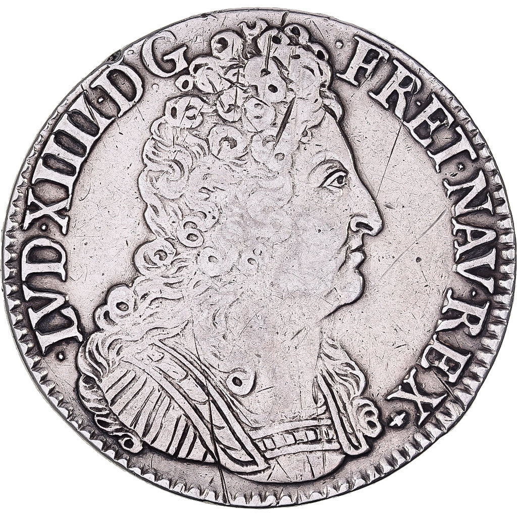 France, Louis XIV, Ecu, Écu aux 3 couronnes, 1712, Nantes, Rare, Silver