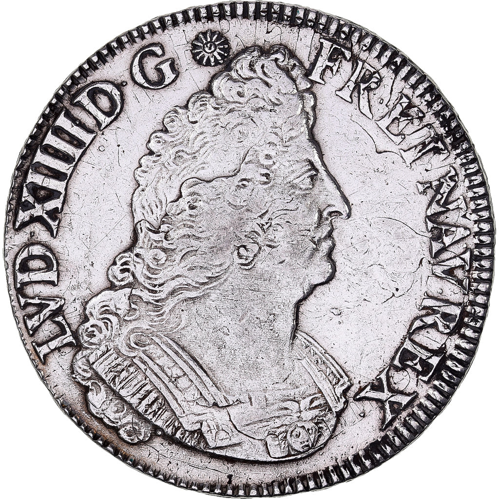France, Louis XIV, Ecu, Écu aux palmes, 1694, Paris, réformé, Silver