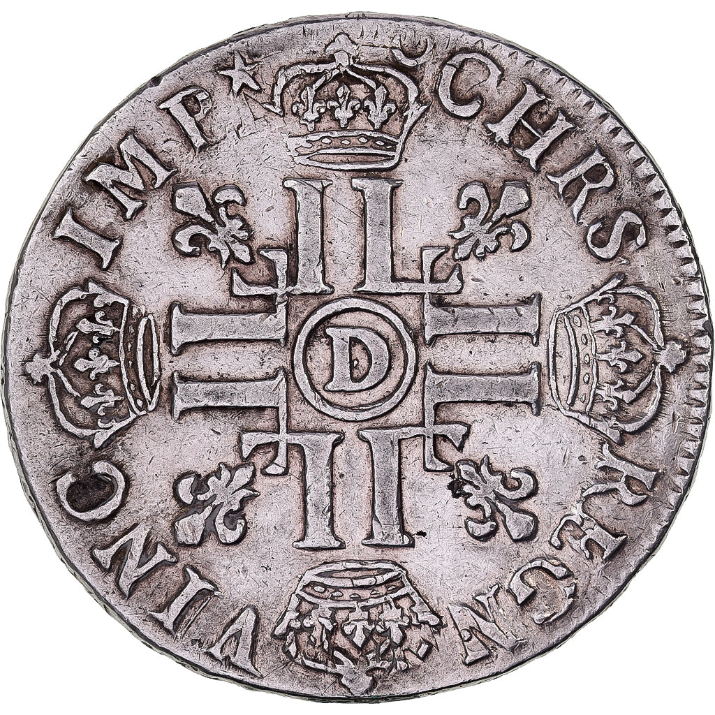 Francja, Louis XIV, Ecu, Écu aux 8 L, 1692, Lyon, réformé, Srebro, VF(30-35)