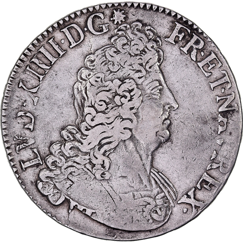 Frankreich, Louis XIV, Ecu, Écu aux insignes, 1702, Caen, réformé, Silber
