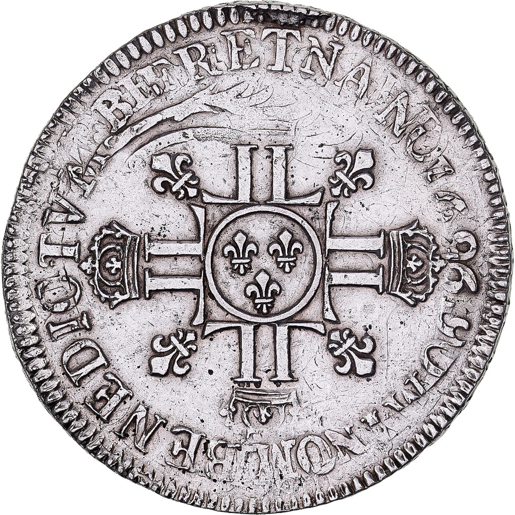 France, Louis XIV, Ecu aux 8 L 2e type, réformé, Silver, EF(40-45)