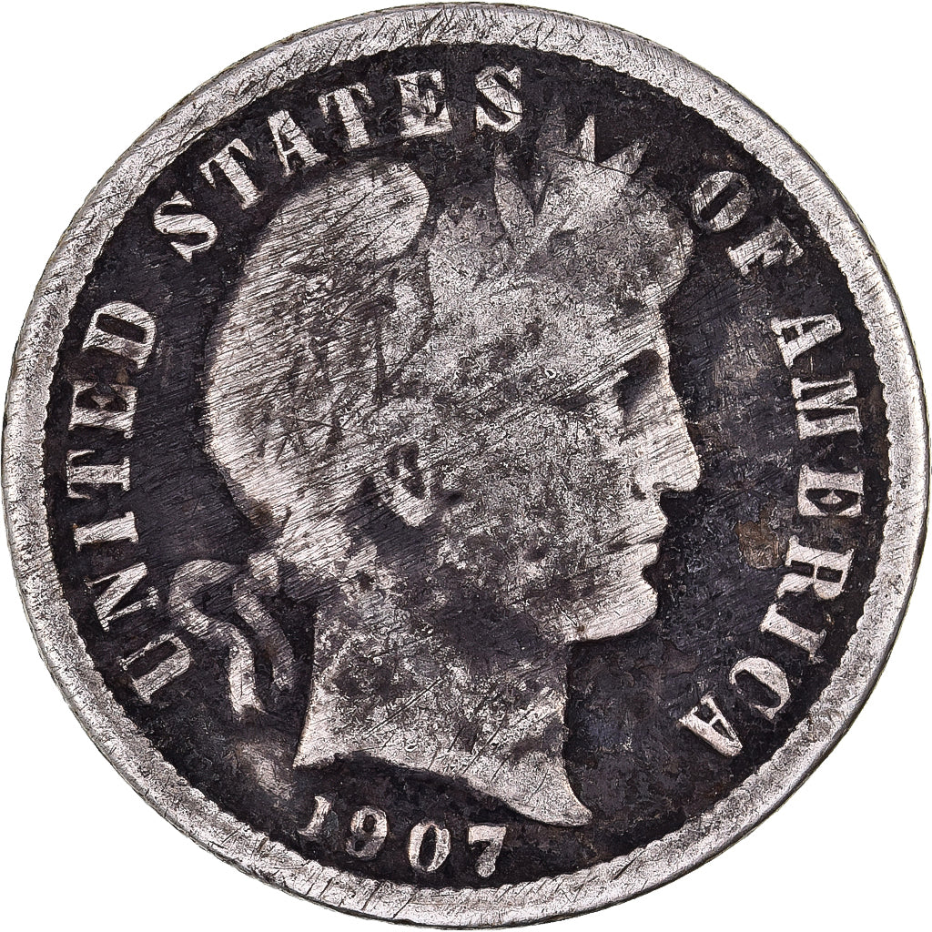 Verenigde Staten, Dime, Barber, 1907, U.S. Mint, Zilver, FR, KM:113