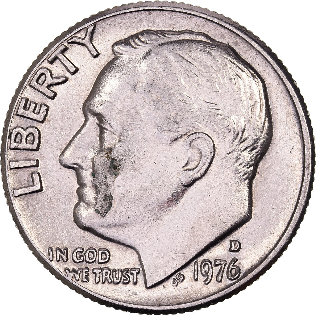 United States, Dime, Roosevelt, 1976, U.S. Mint, Copper-Nickel Clad Copper
