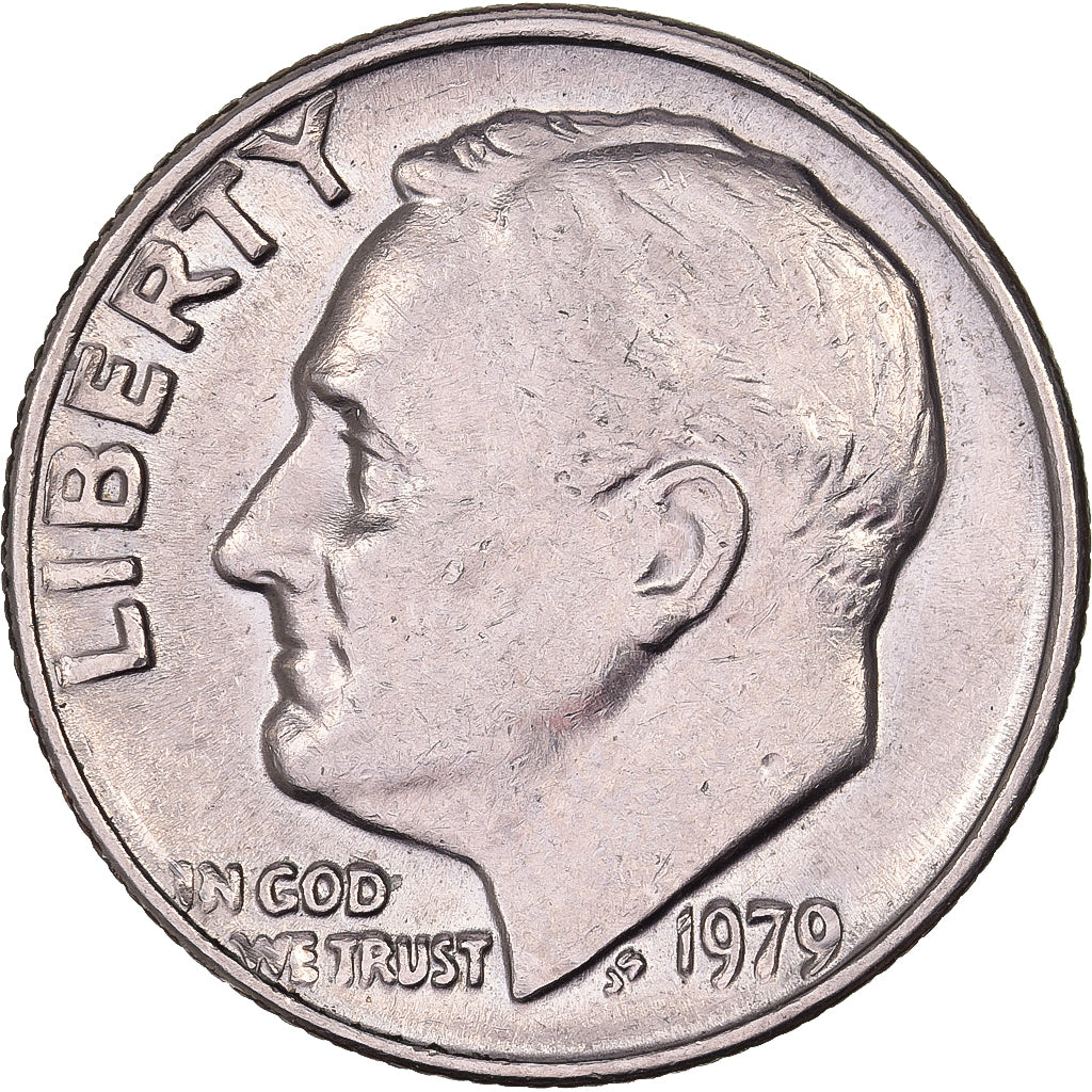 États-Unis, Dime, Roosevelt, 1979, U.S. Mint, Cupronickel plaqué cuivre, TTB+