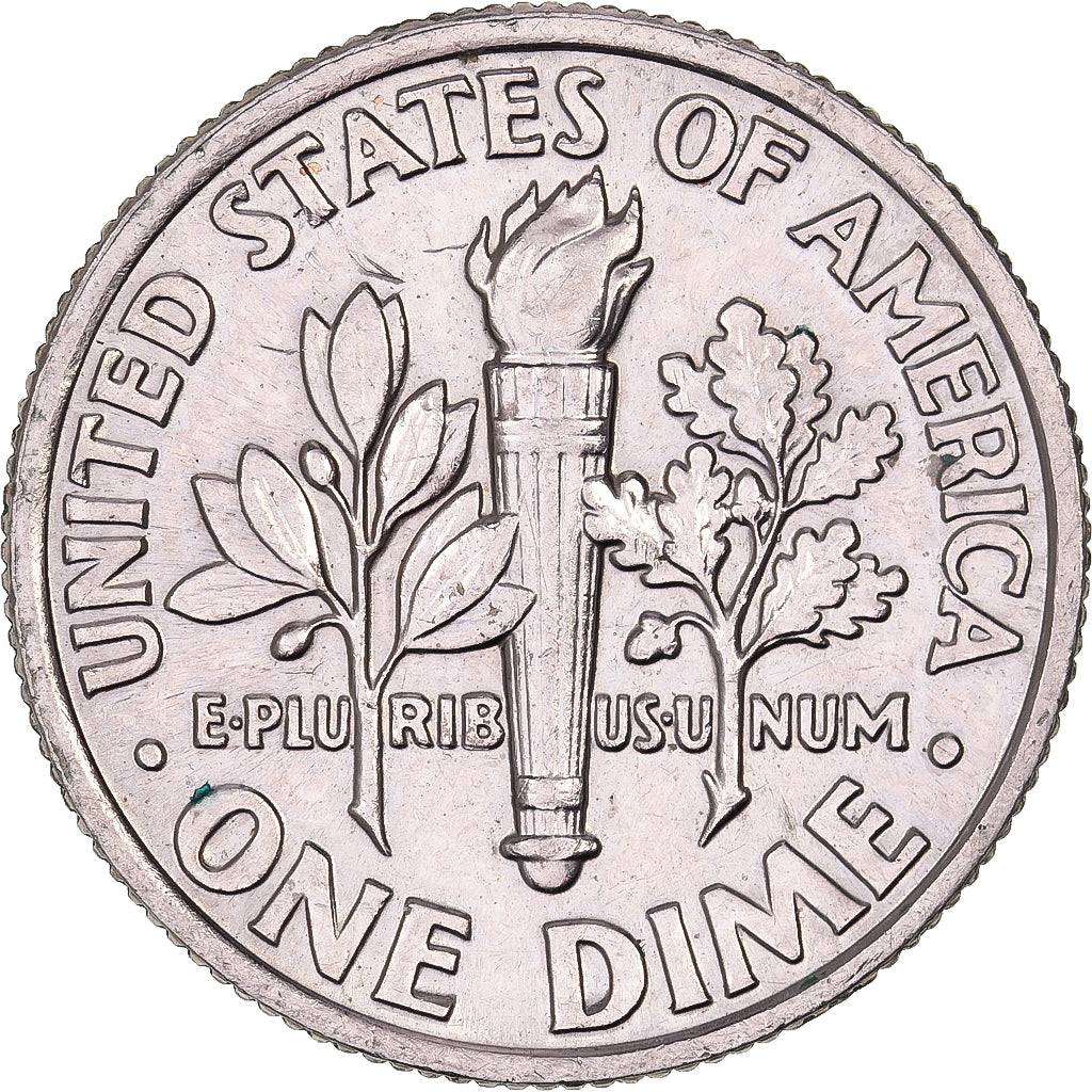United States, Dime, Roosevelt, 1992, U.S. Mint, Copper-Nickel Clad Copper