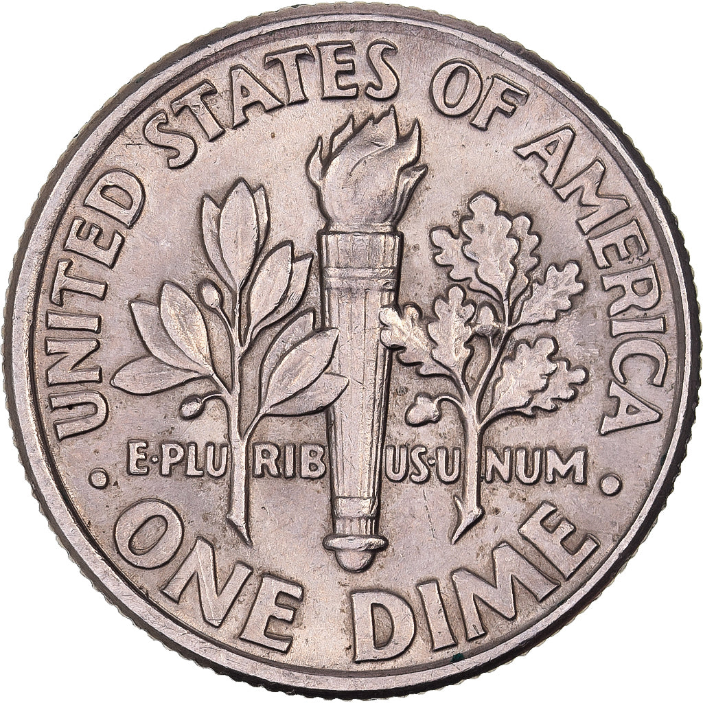 Estados Unidos da América, Dime, Roosevelt, 1993, U.S. Mint, Cobre Revestido a