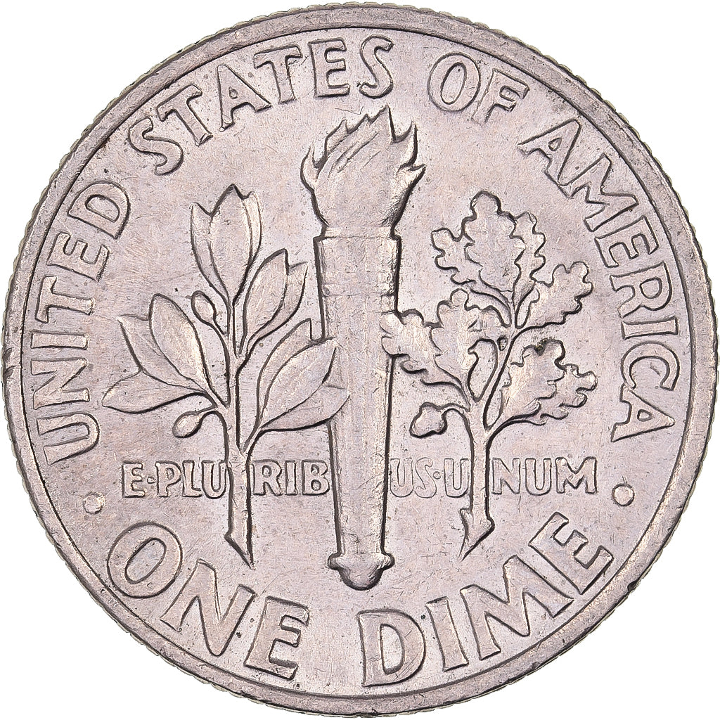 Estados Unidos da América, Dime, Roosevelt, 1977, U.S. Mint, Cobre Revestido a